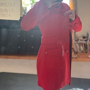 Knee Length Red Peacoat